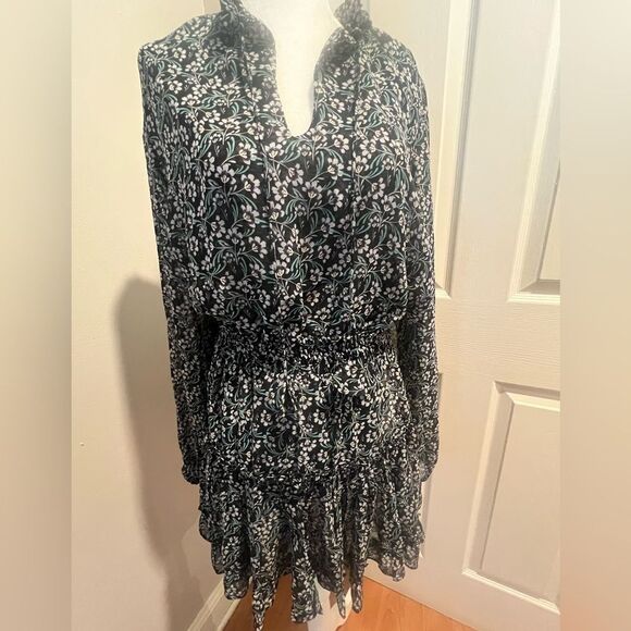 nwt misa Los Angeles chiffon‎ floral mini dress womens size medium - Picture 9 of 9